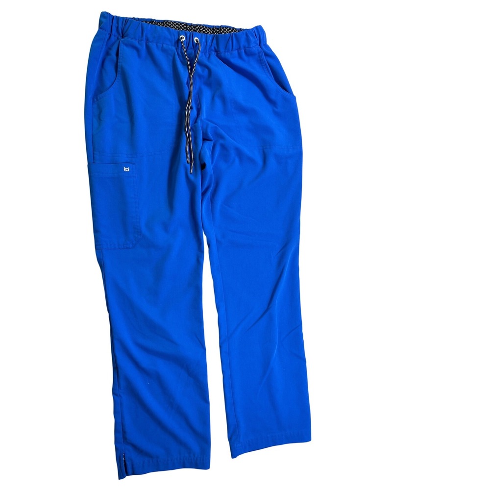 KOI Next Gen Scrub Pants Small Petite Royal Blue Drawstring Medical Unifor